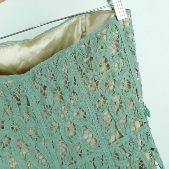 Betsey Johnson Size 2 Dress FLAWS Green Lace Goblincore Fairy Coquette Mini Y2K - Picture 14 of 16